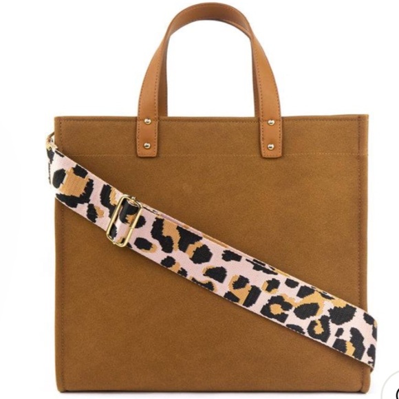 THREADED PEAR CAMEL CAMPBELL TOTE W DESSERT BOHO REMOVABLE CROSSBODY STRAP - Picture 10 of 13